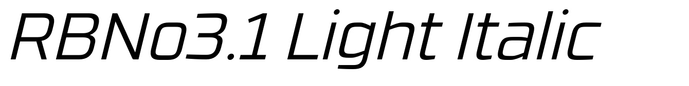 RBNo3.1 Light Italic